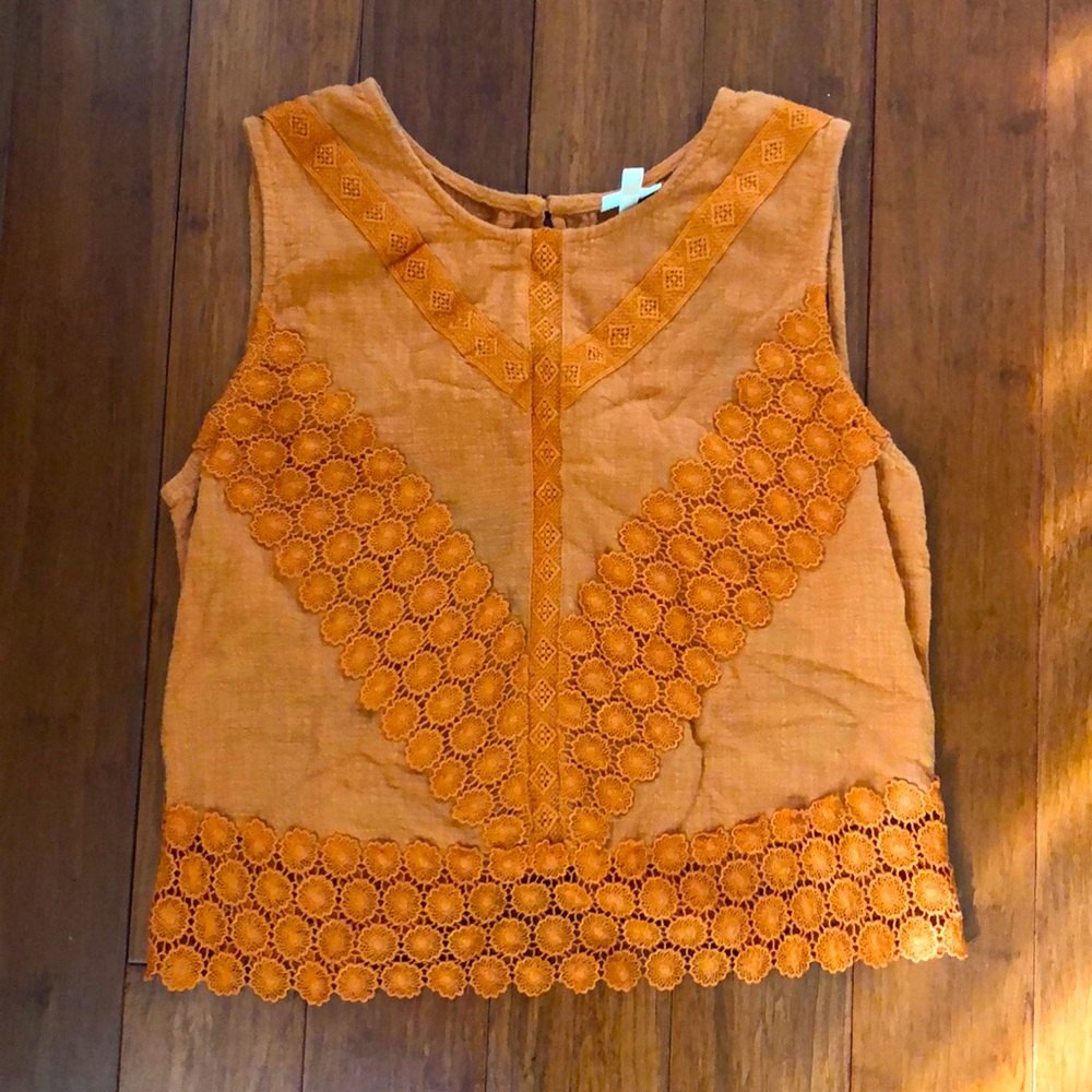 Orange linen blouse